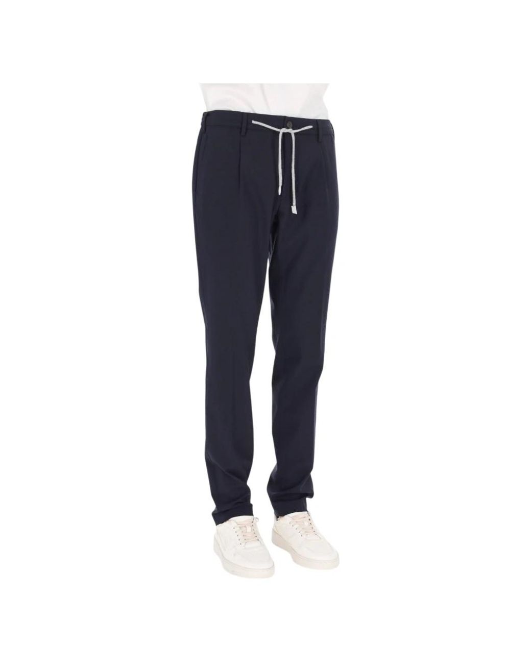 Eleventy Blue Slim-Fit Trousers for men