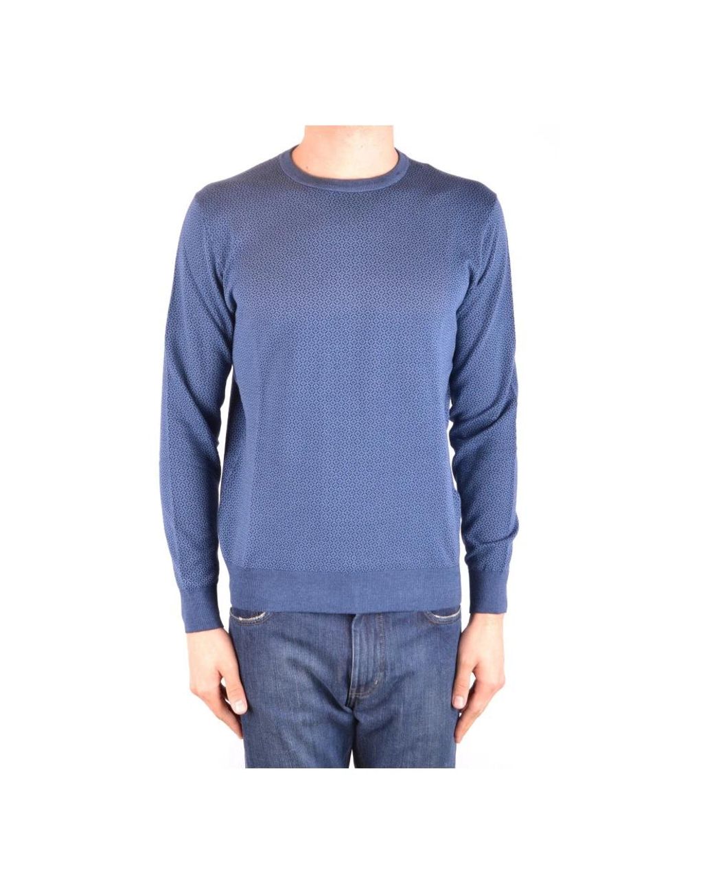 Altea Blue Round-Neck Knitwear for men