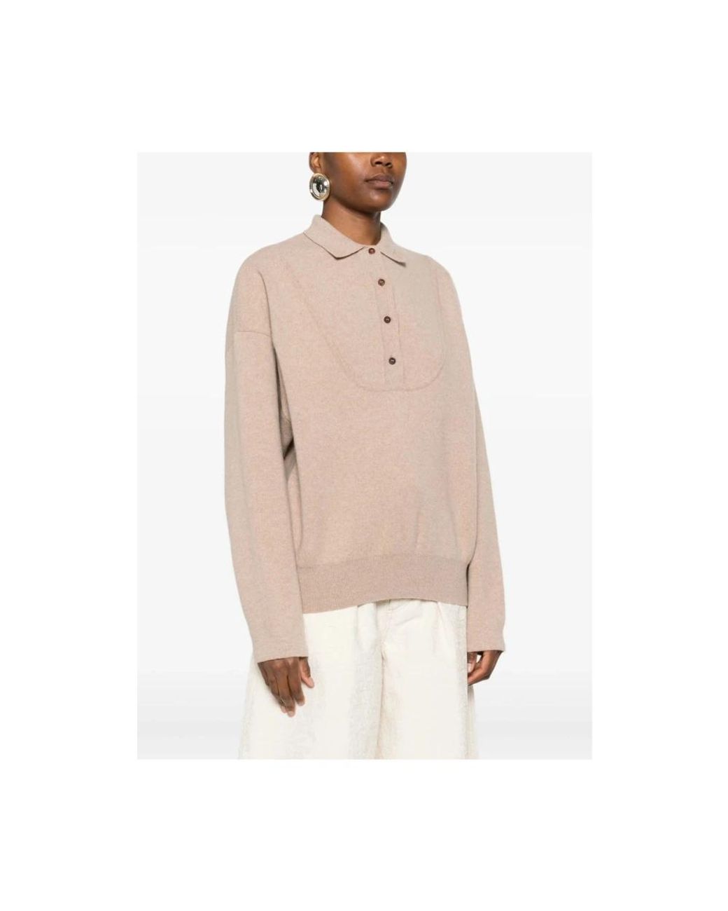 Jacquemus Natural V-Neck Knitwear