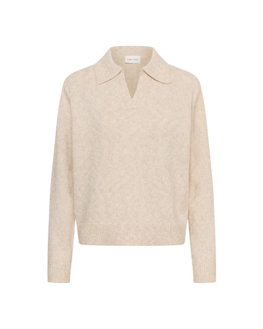 Part Two White V-Ausschnitt Pullover