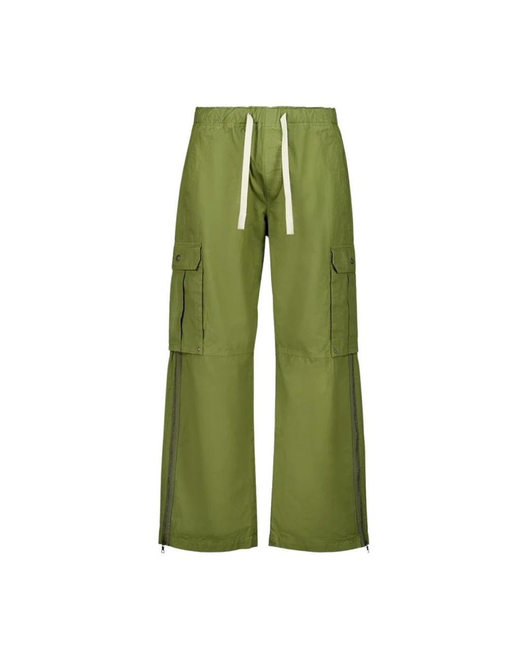 Palm Angels Green Wide Trousers for men