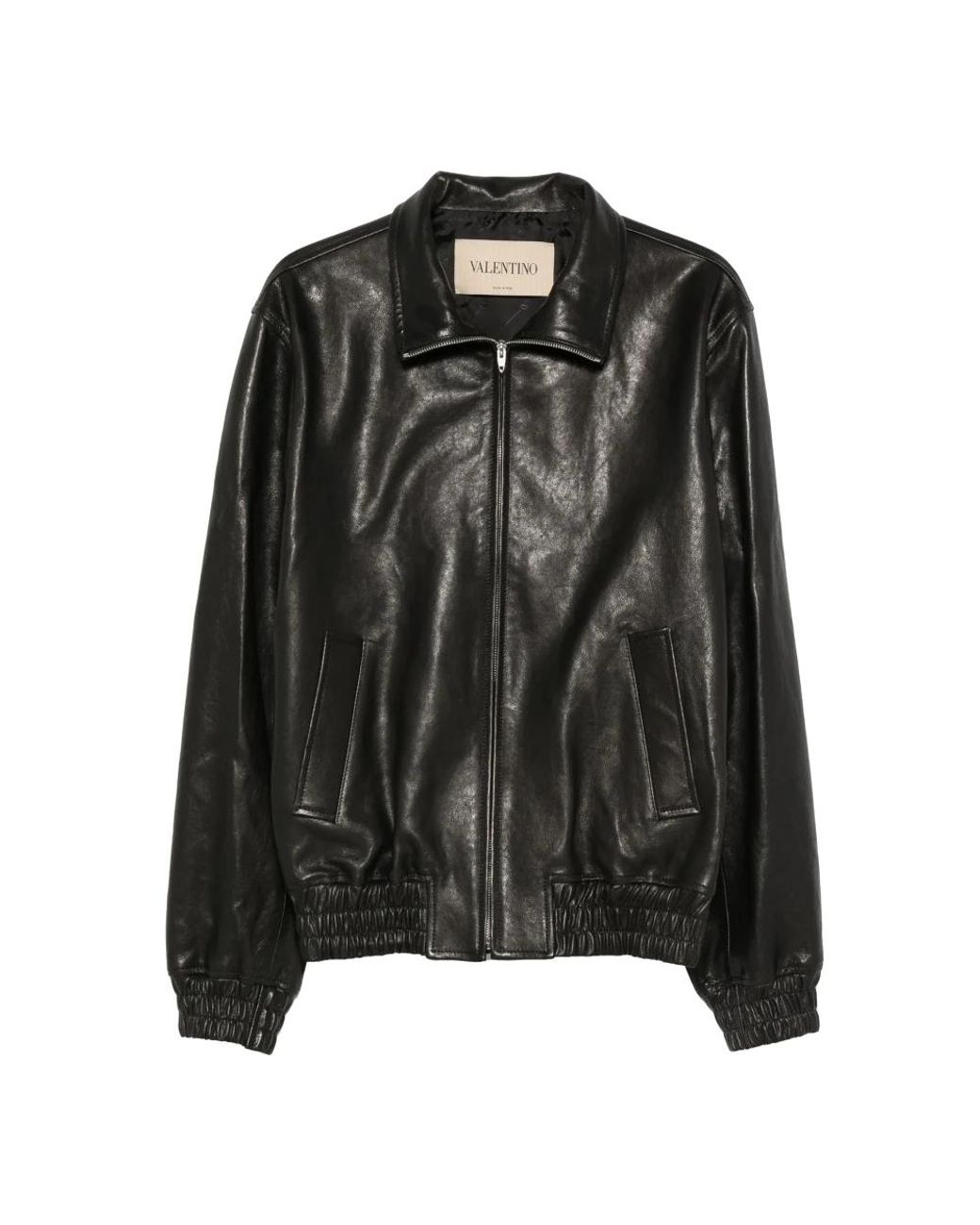 Valentino Black Leather Jackets for men