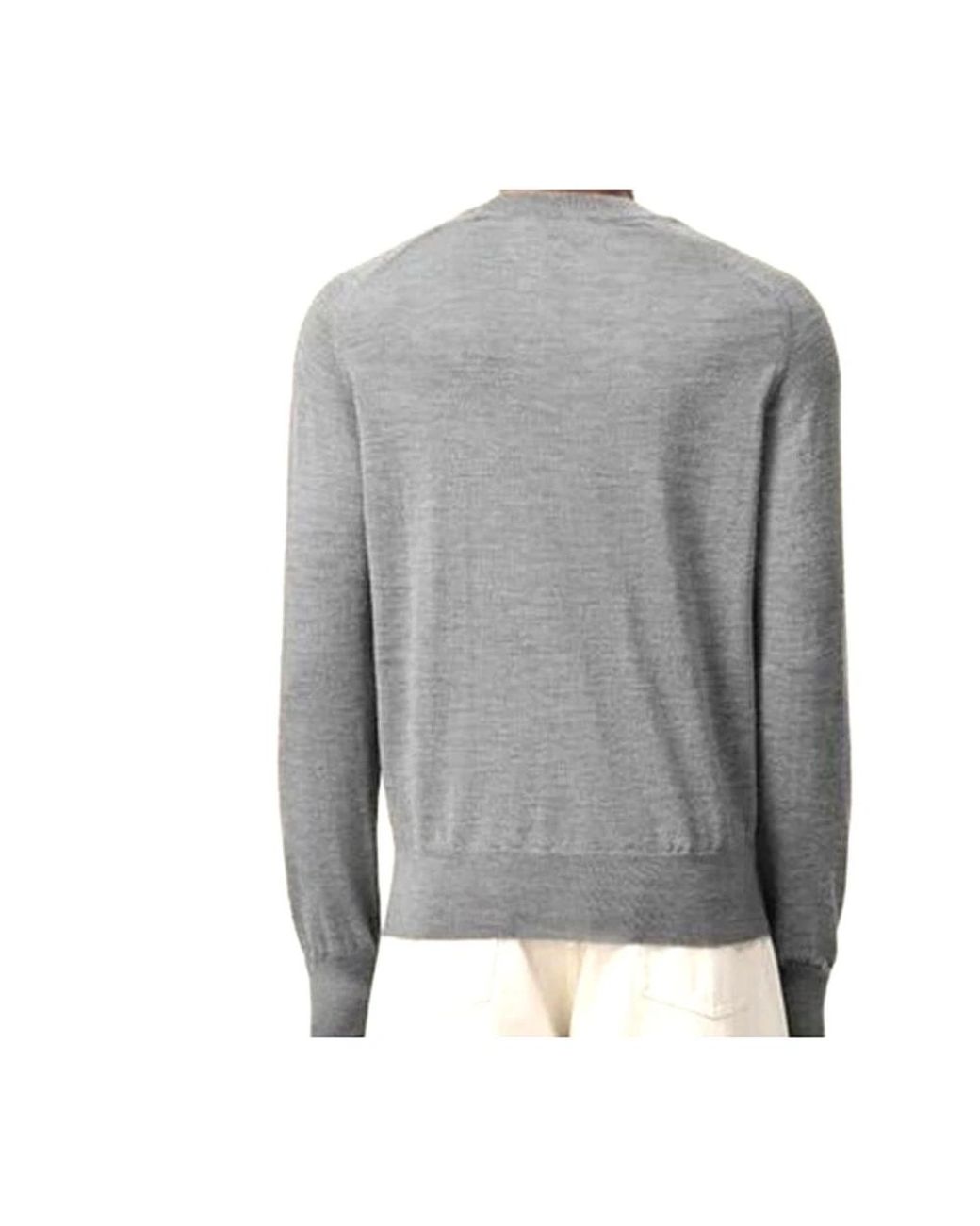 AMI Gray Round-Neck Knitwear for men