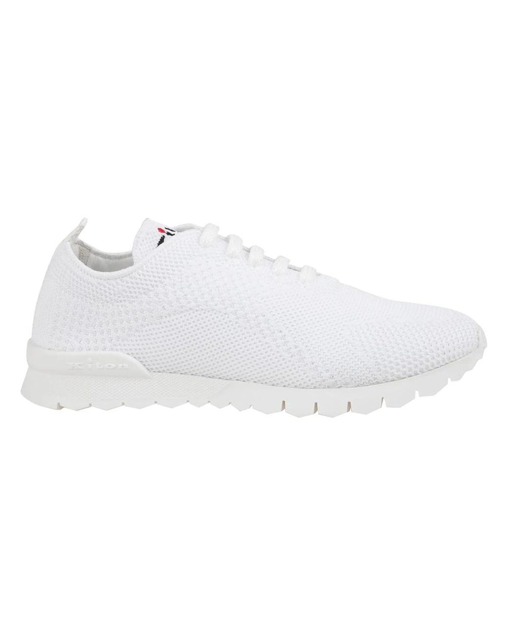 Kiton Schoenen ,Wit ,Witte Gebreide Hardloopsneakers in het White