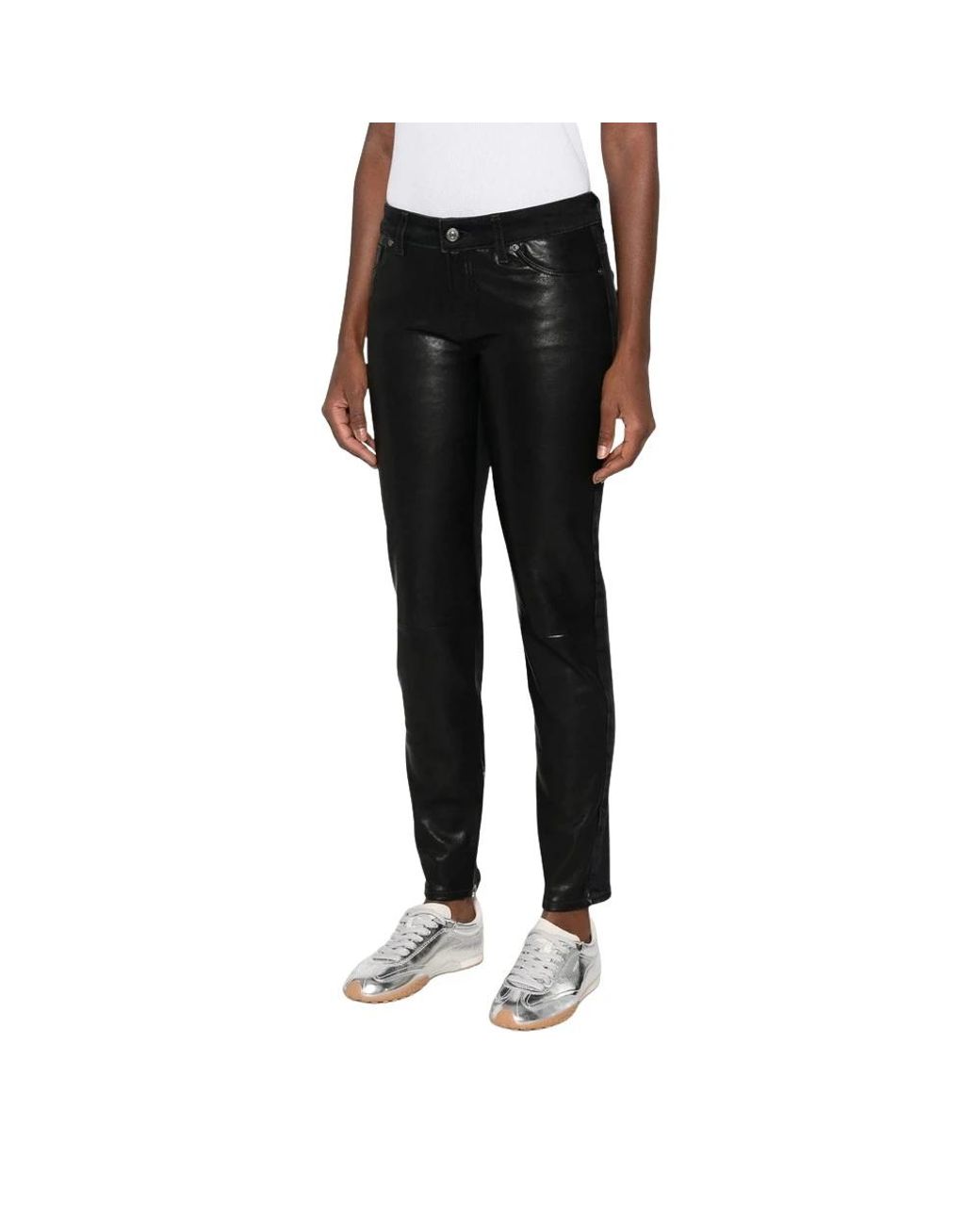 7 For All Mankind Black Slim-Fit Trousers