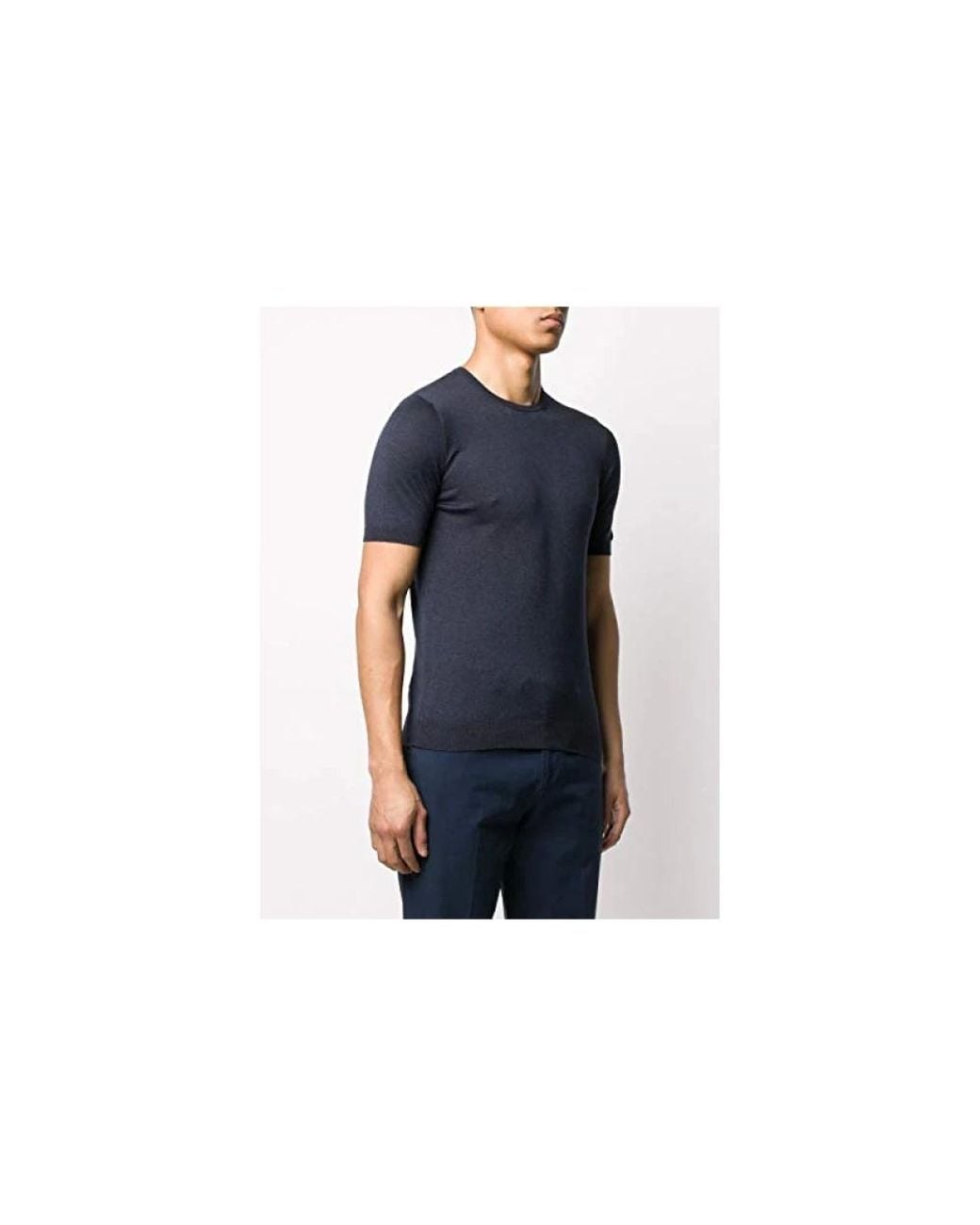 Barba Napoli Blue Round-Neck Knitwear for men