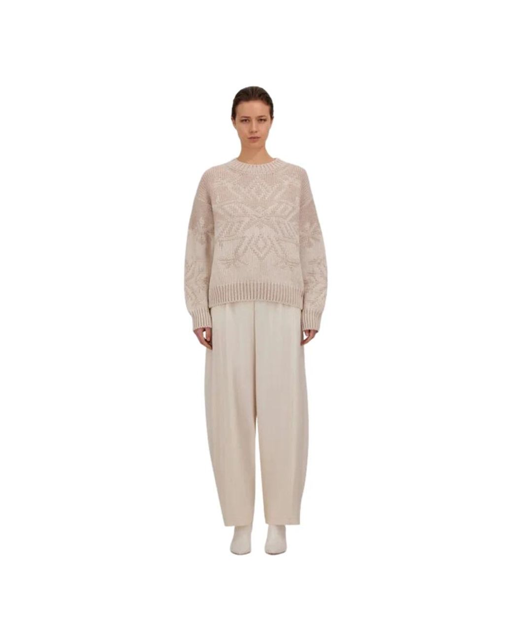 Herno White Round-Neck Knitwear