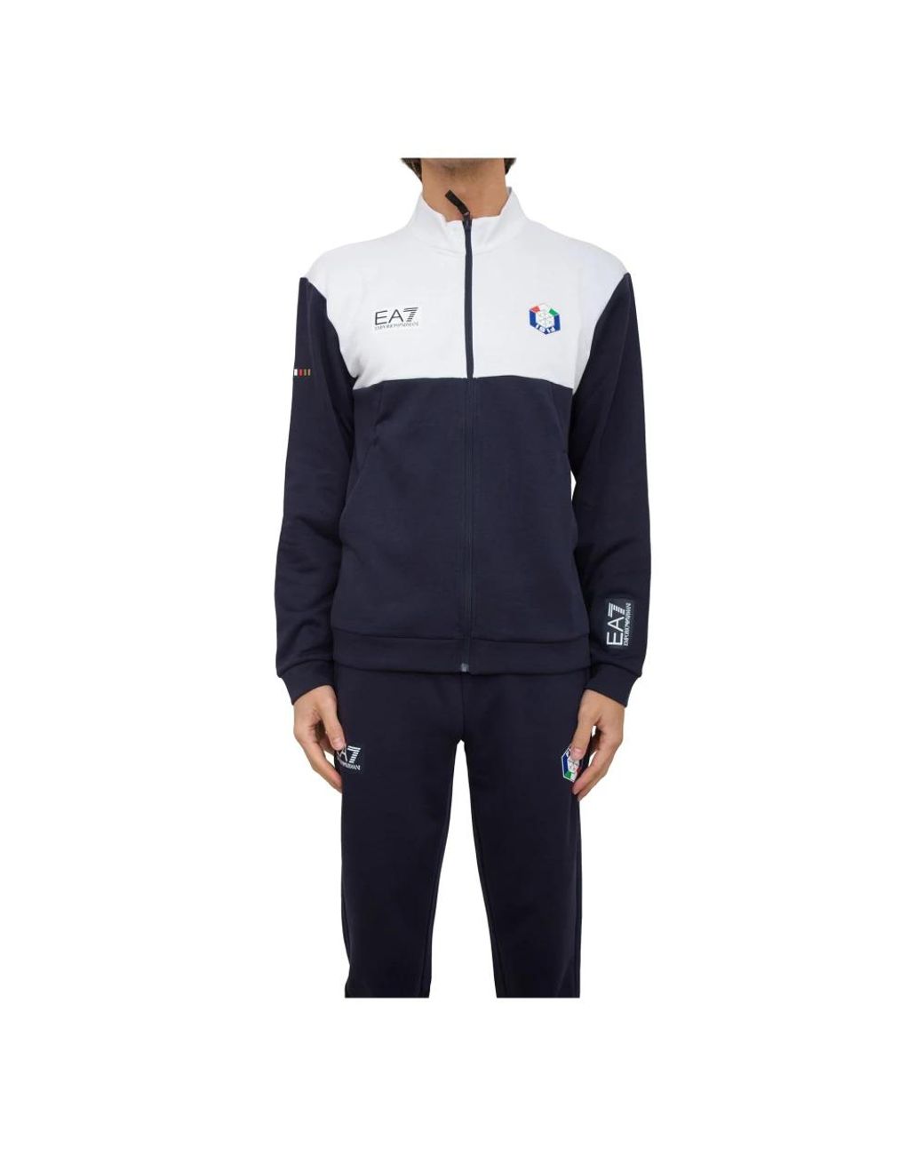 EA7 Blue Zip-Throughs for men