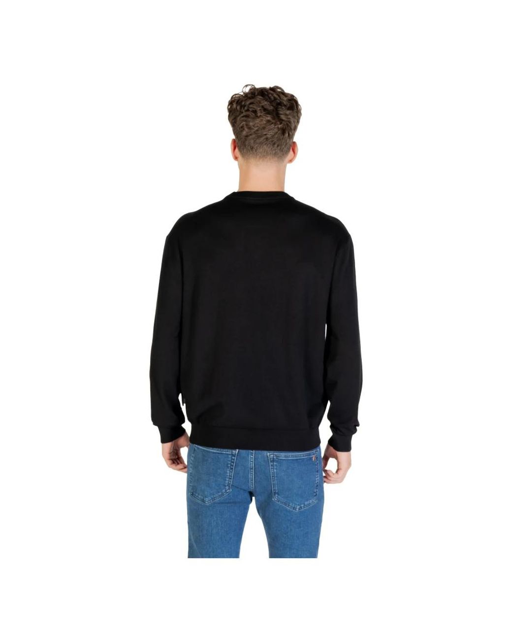 ARMANI EXCHANGE Black Round-Neck Knitwear for men