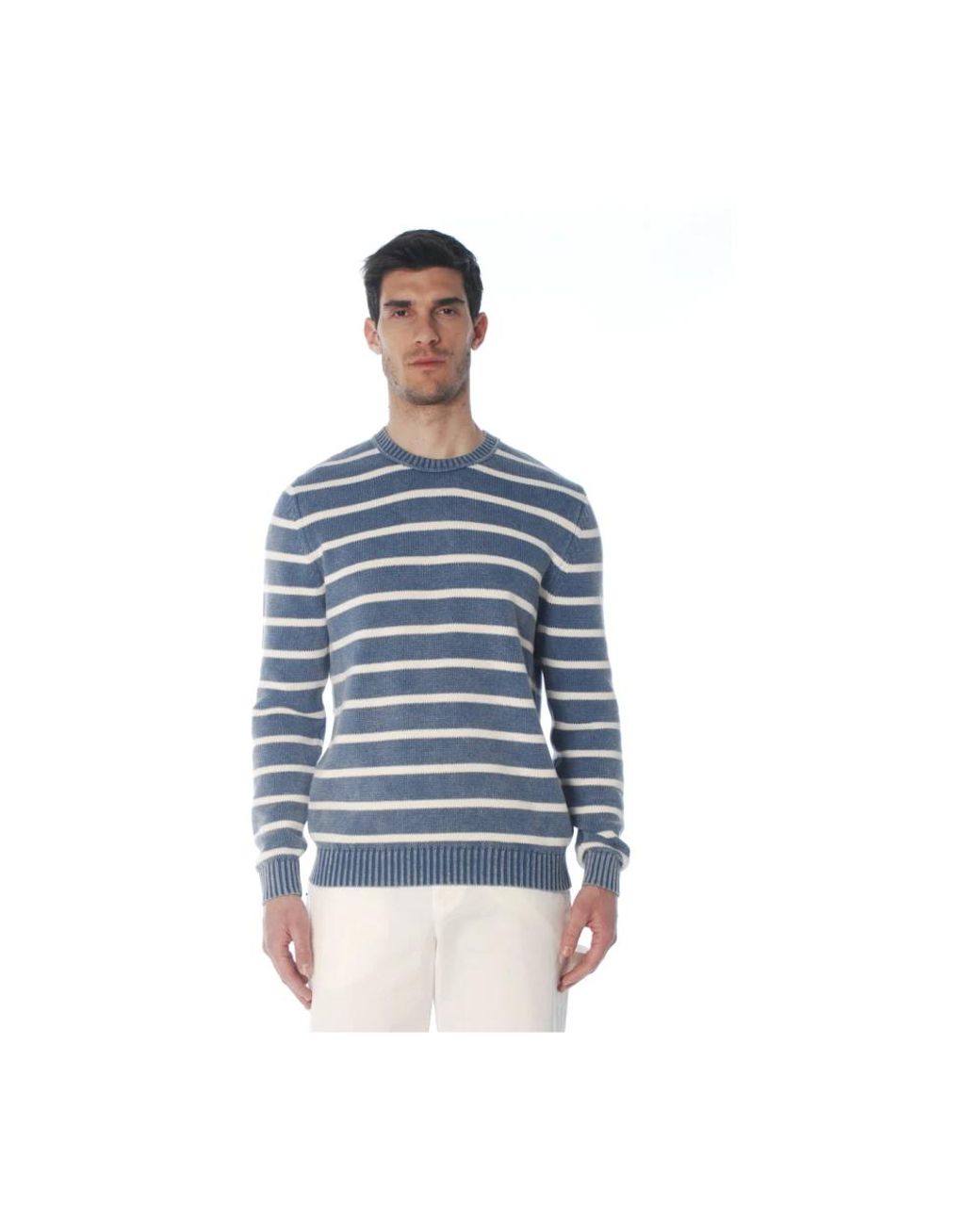Mc2 Saint Barth Blue Round-Neck Knitwear for men