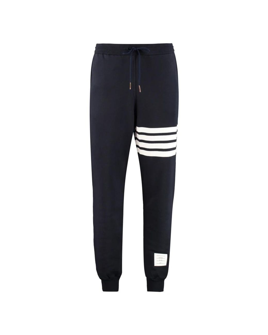 Thom Browne Broeken ,Blauw ,Katoen Track-Pants Met Decoratieve Strepen in het Black