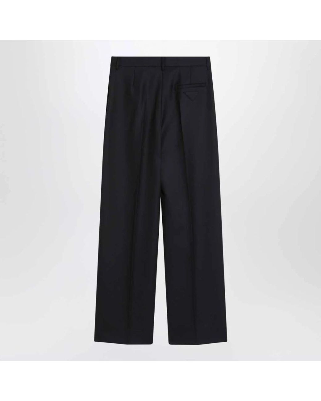 Prada Black High-Waisted Pleated Wide-Leg Hosen