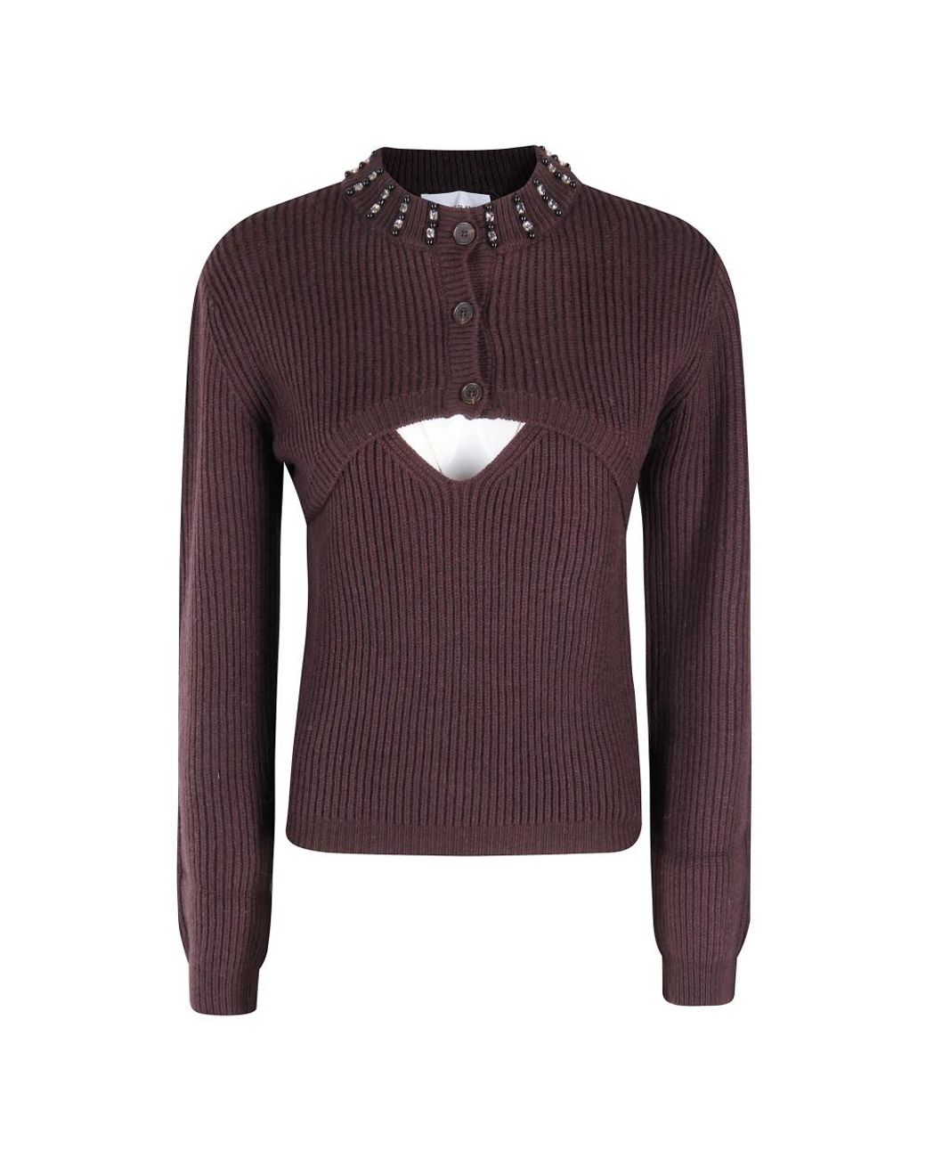 Isabelle Blanche Purple Round-Neck Knitwear