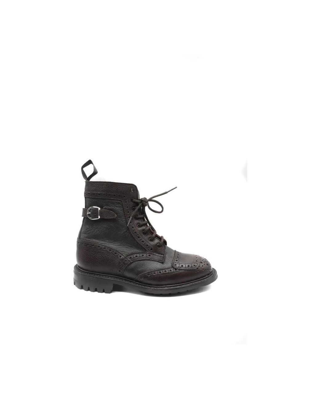 Tricker's Black Lace-Up Boots