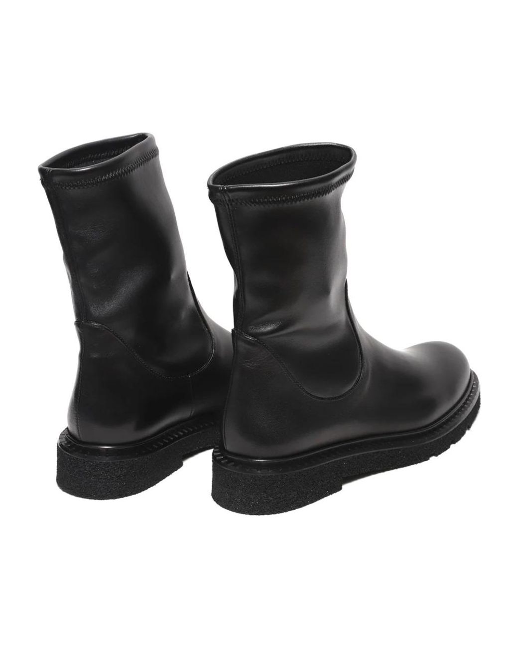 Guglielmo Rotta Black Schwarzer elastischer lederstiefelette