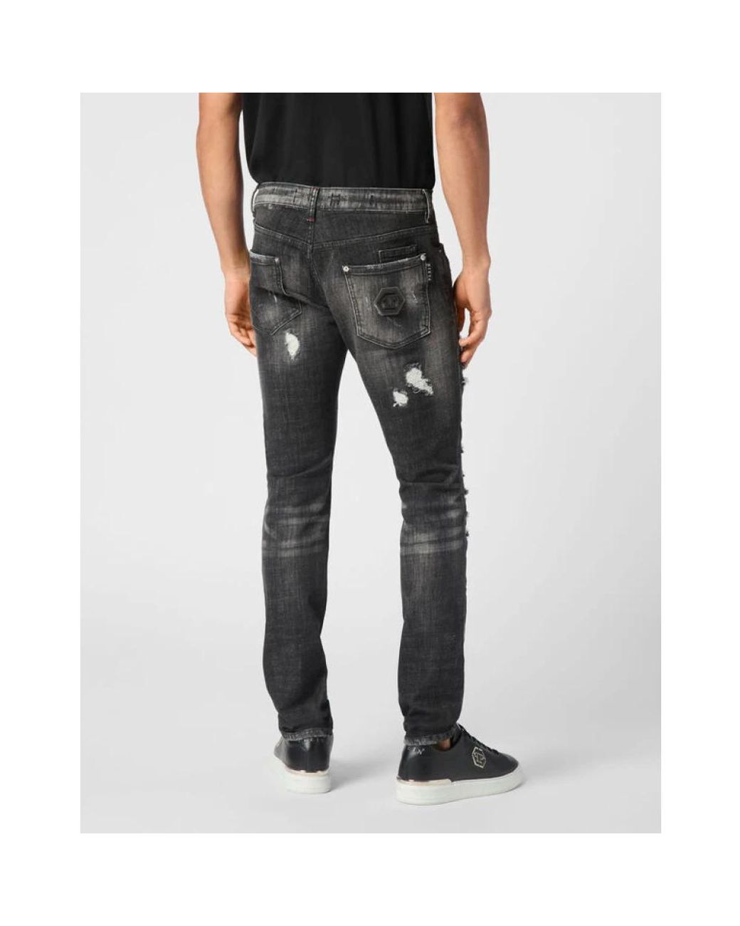 Philipp Plein Gray Slim Fit Jeans for men