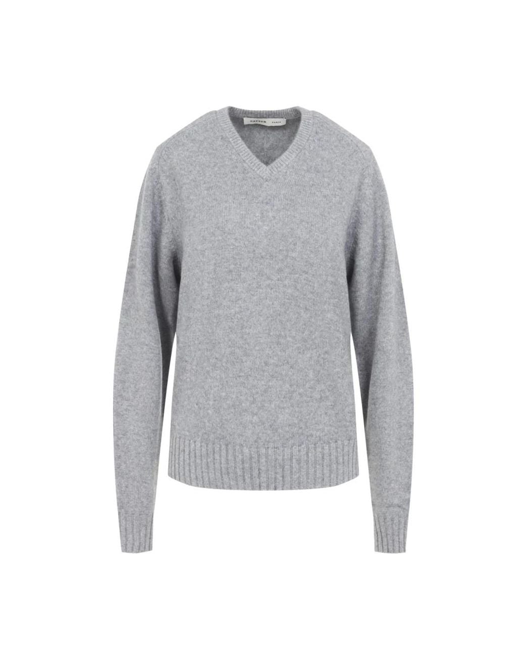 Carven Gray V-Neck Knitwear