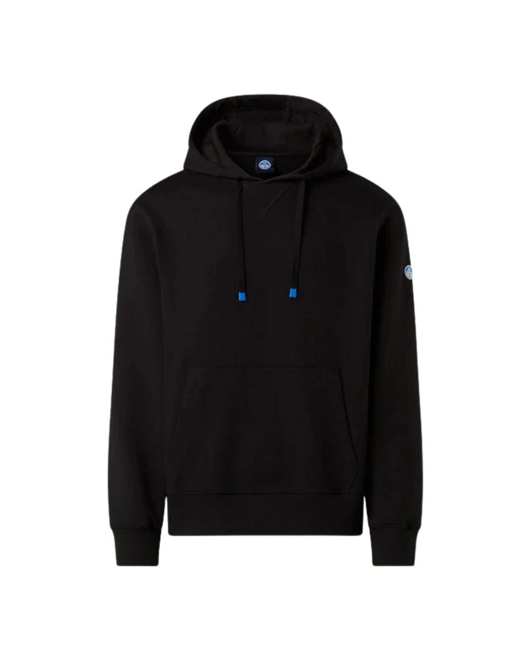 North Sails Hoodies & Sweatvesten ,Zwart ,Katoen Felpa Manica Lunga Hoodie Con Costine Laterali in het Black voor heren