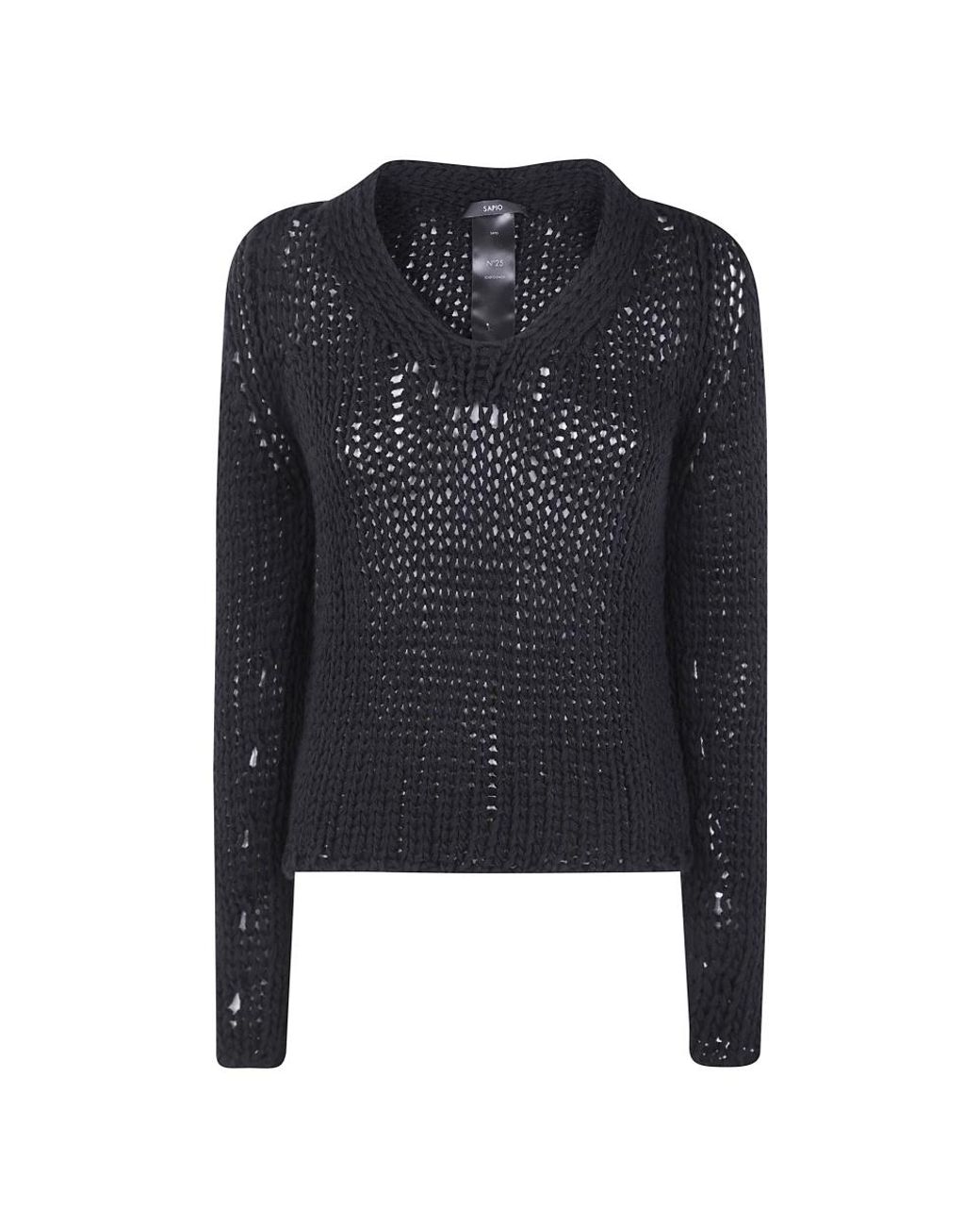 SAPIO Black V-Neck Knitwear