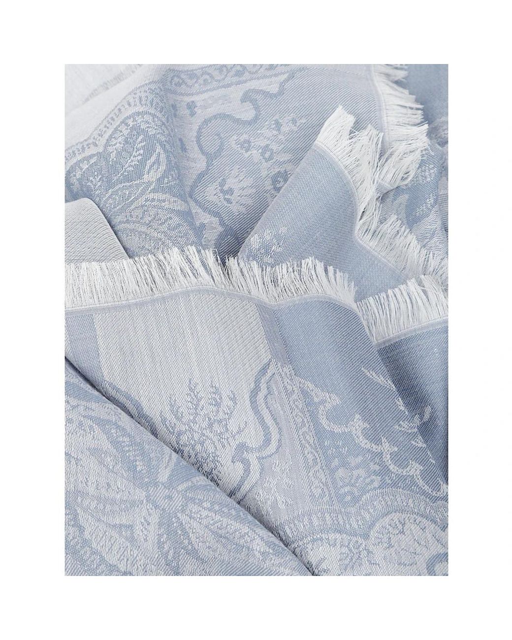 Etro Blue Silk Scarves for men