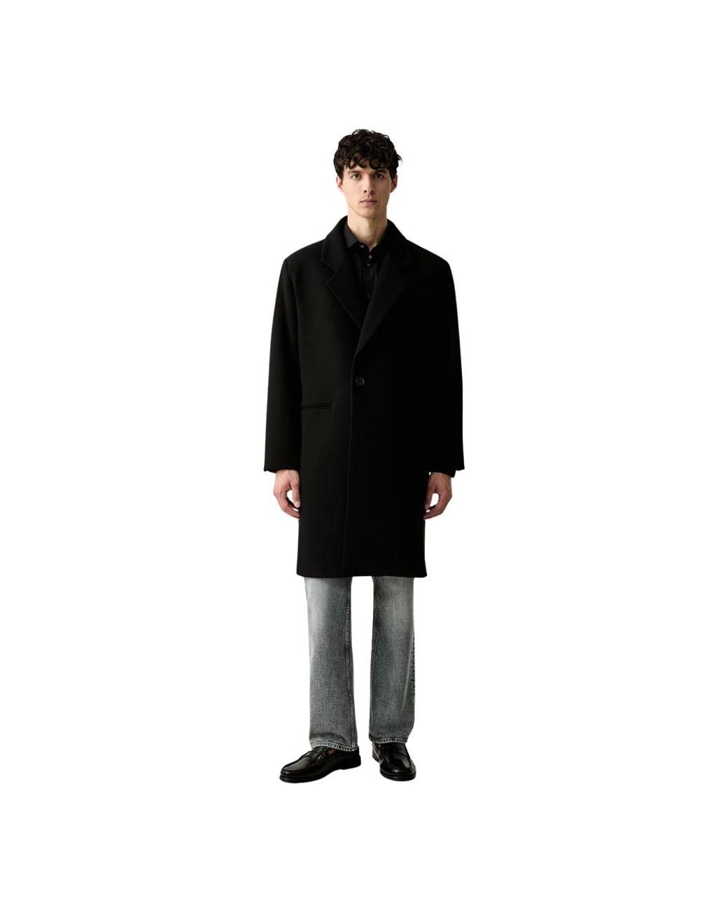 Single-Breasted Coats Won Hundred de hombre de color Black