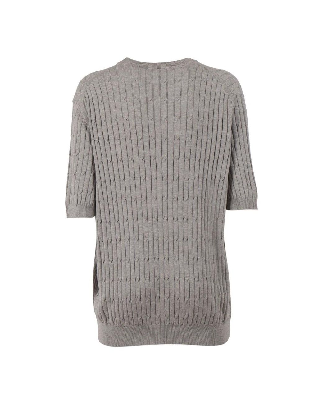 Peserico Gray Round-Neck Knitwear for men