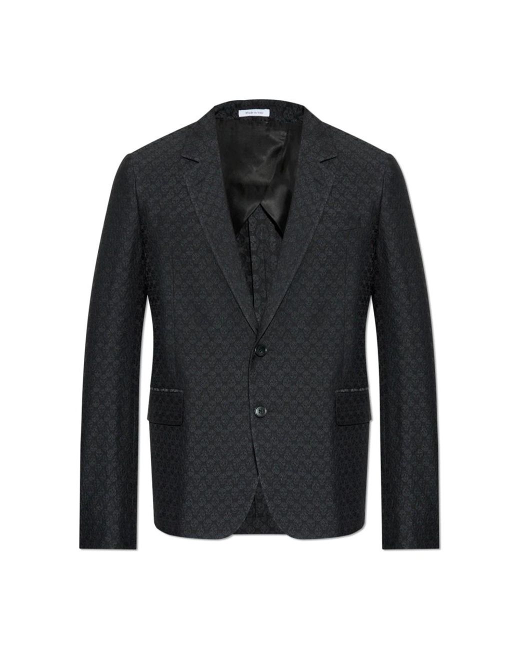 McQueen Jassen ,Zwart ,Leer Blazer Met Een Opvallend Schedel Motief in het Black voor heren