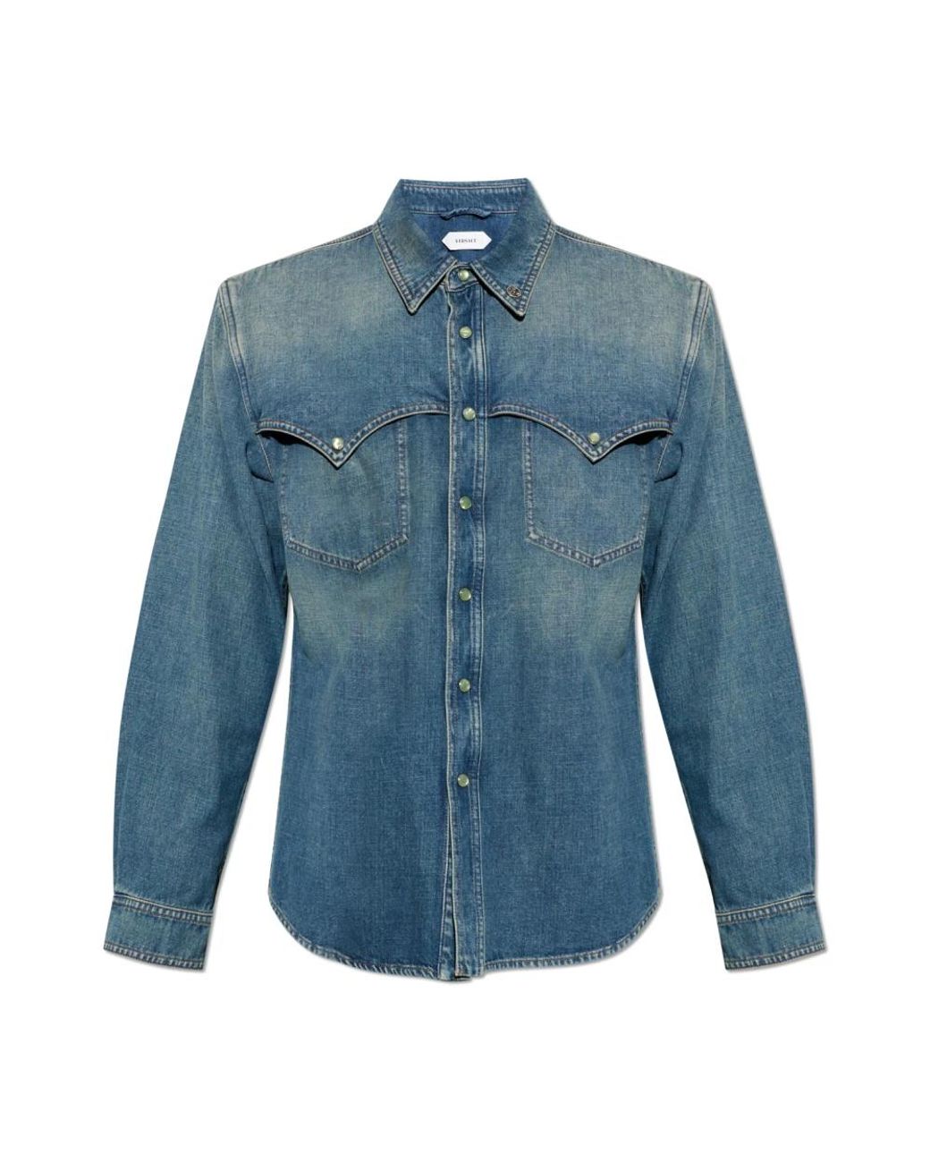 Versace Blue Denim Shirts for men