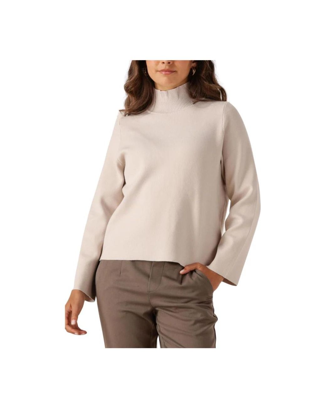Object Hoge Hals Pullover Voor Vrouwen in het Natural