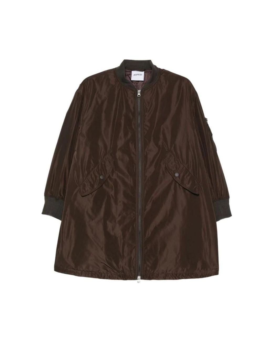 Aspesi Zijden & Nylon Jas in het Brown