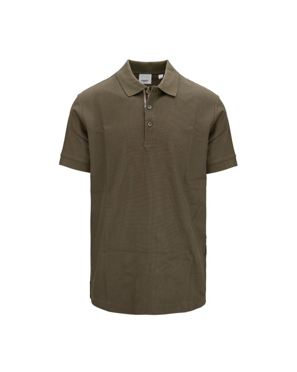 Burberry Tops ,Groen ,Katoen Polo Shirt Met Knoopsluiting in het Green voor heren