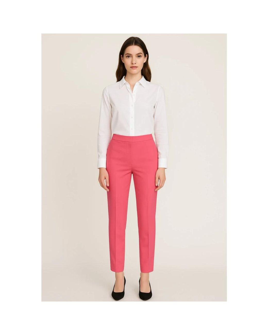 Clips Pink Slim-Fit Trousers