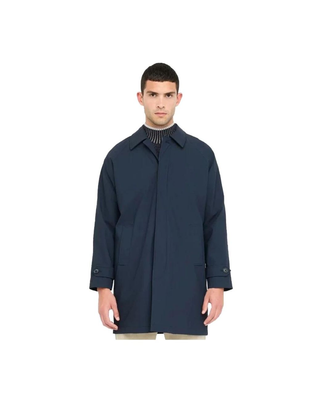 Liu Jo Blue Single-Breasted Coats for men