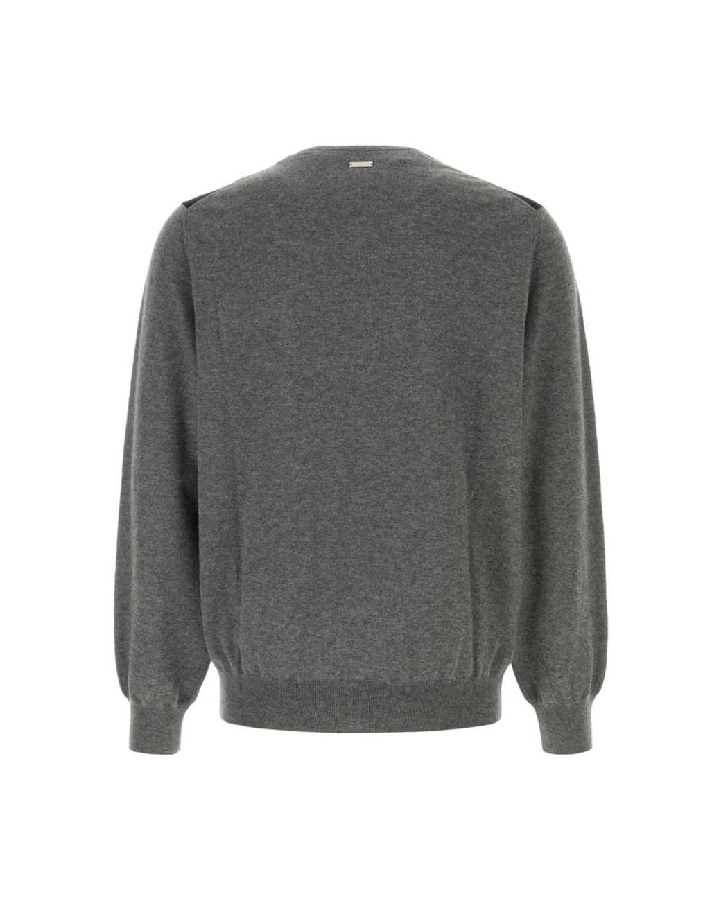 Ferragamo Gray V-Neck Knitwear for men