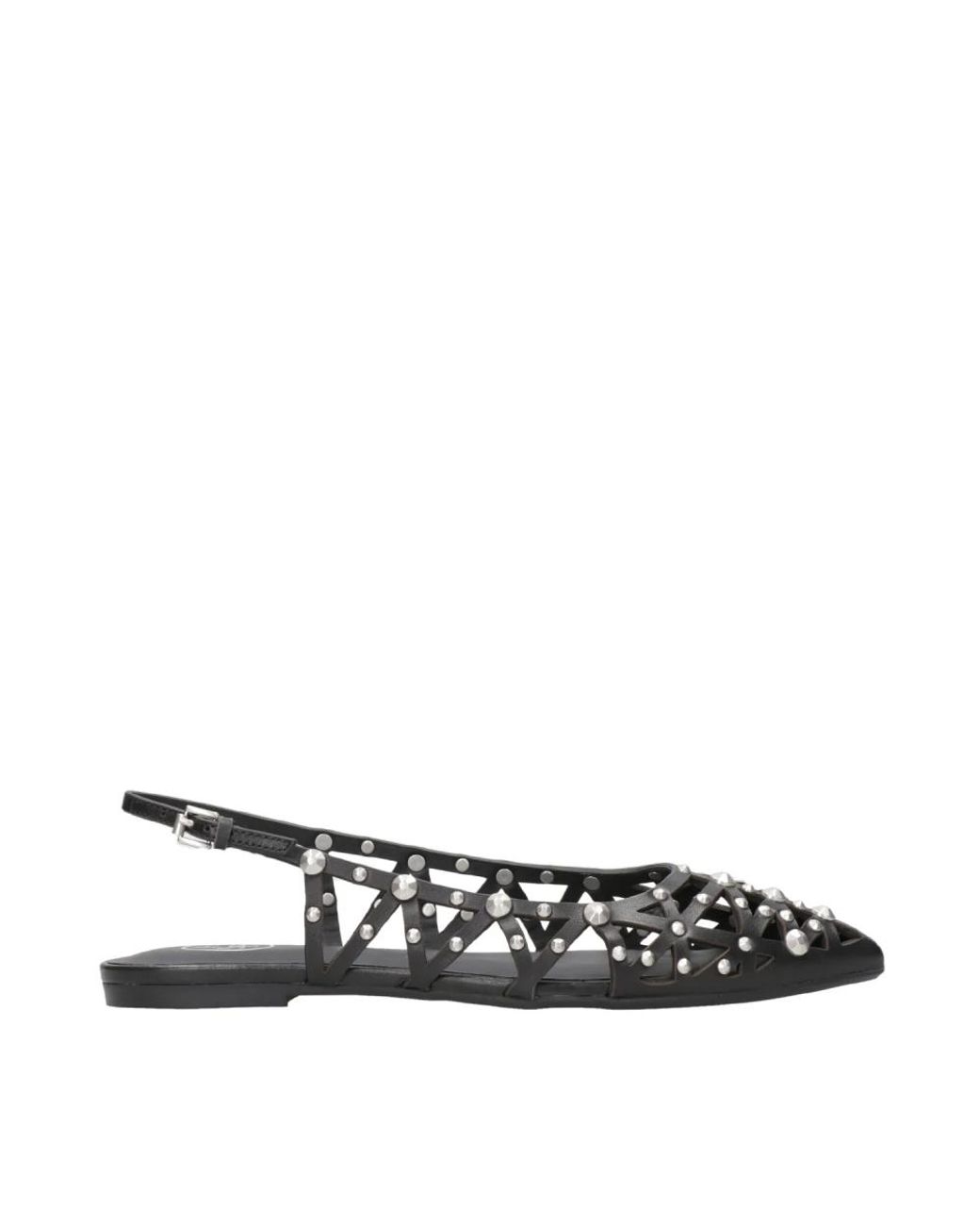 Ash Schoenen ,Zwart ,Leer Studded Leren Cut-Out Puntige Neus Schoenen in het Black