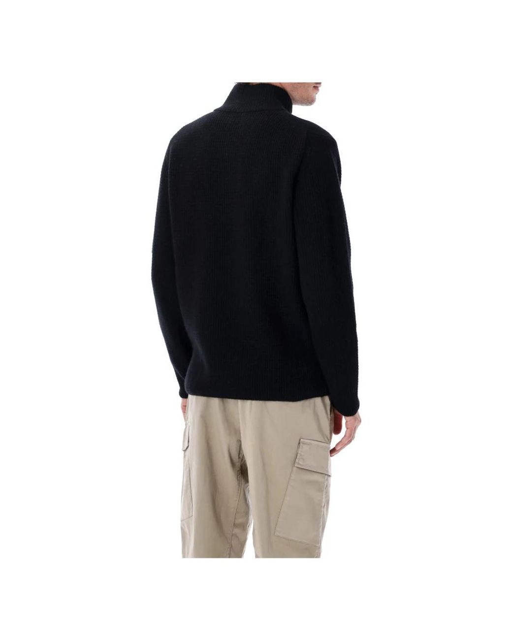 C P Company Truien & Vesten ,Zwart ,Wol Lambswool Grs Half Zip Sweater in het Black voor heren