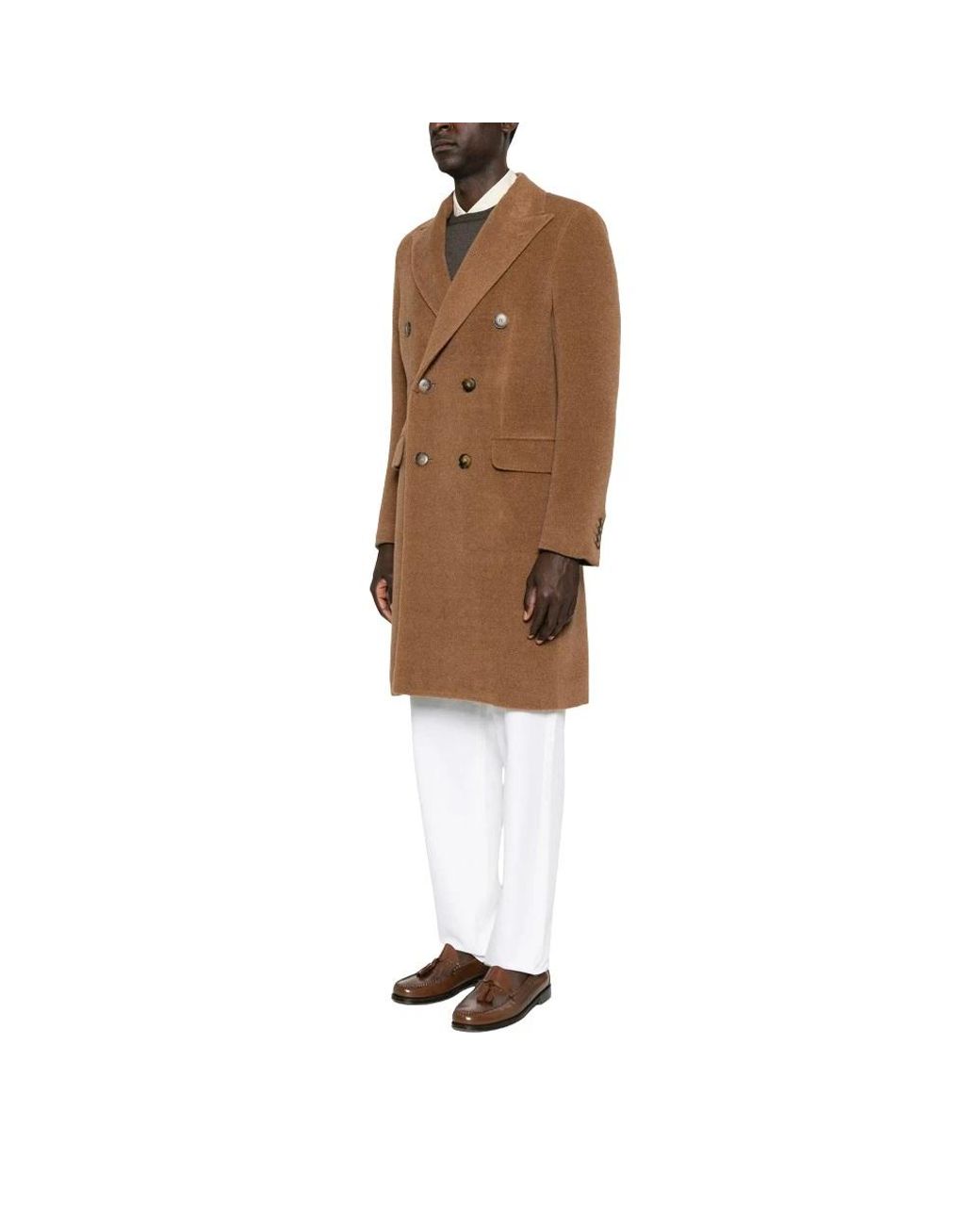 Canali Brown Double-Breasted Coats for men