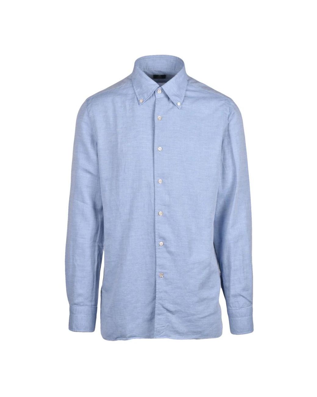 Luigi Borrelli Napoli Blue Casual Shirts for men