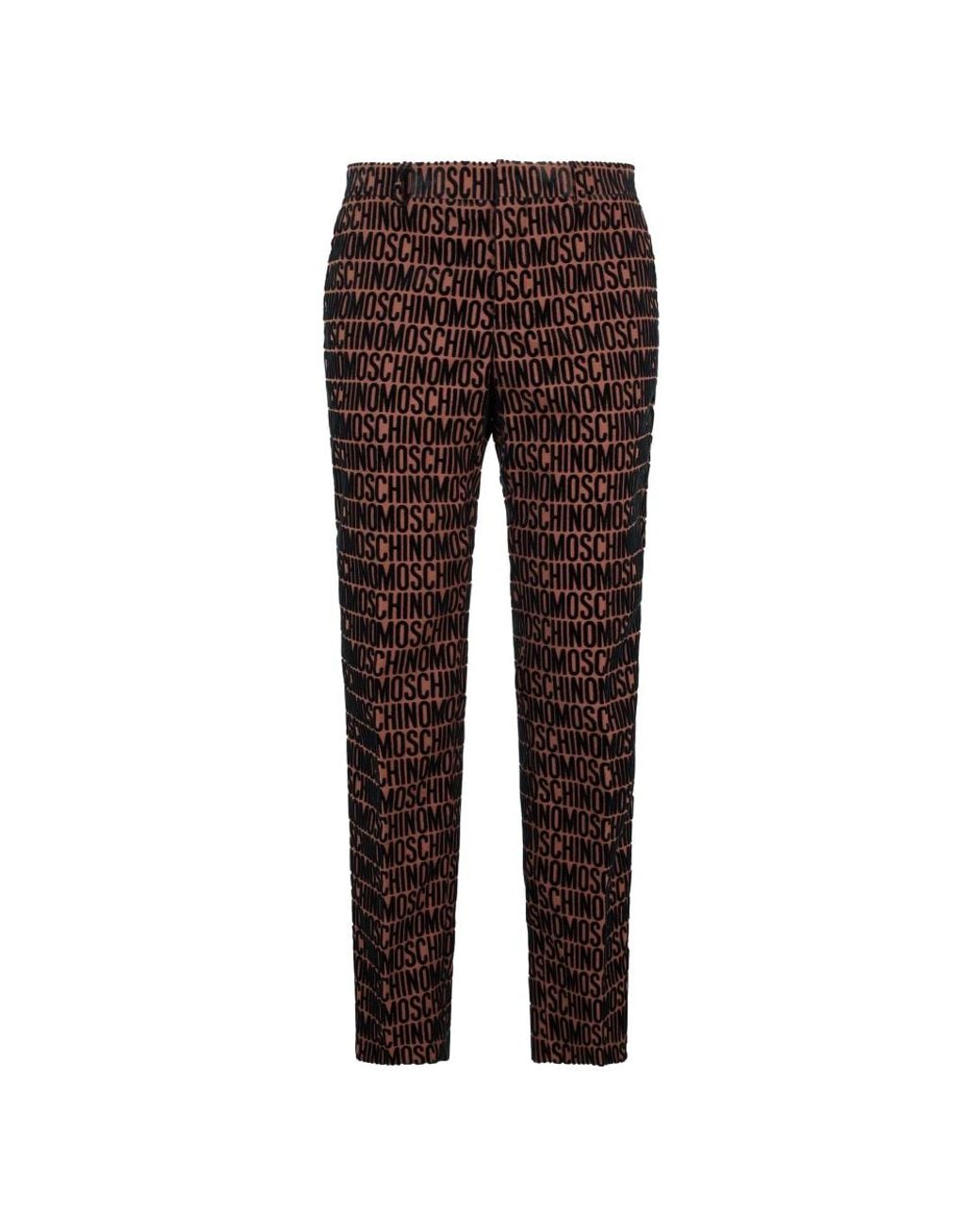 Moschino Brown Straight Trousers for men