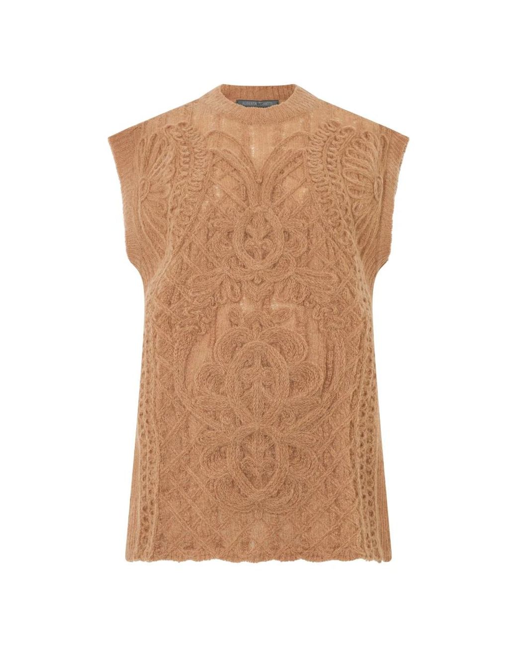 Alberta Ferretti Brown Round-Neck Knitwear