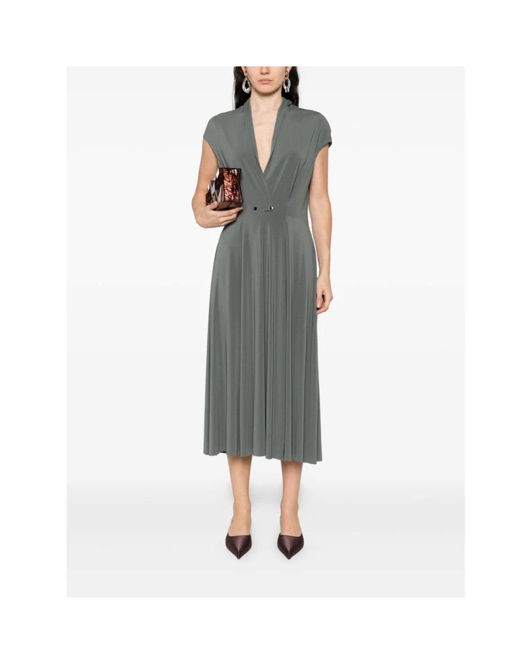 Alberta Ferretti Gray Midi Dresses