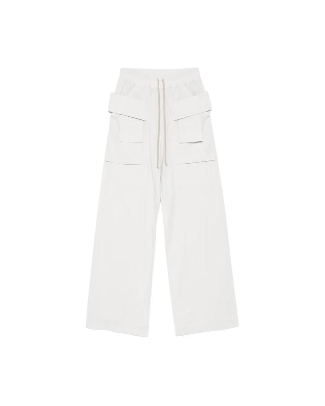 Rick Owens White Wide Trousers for men