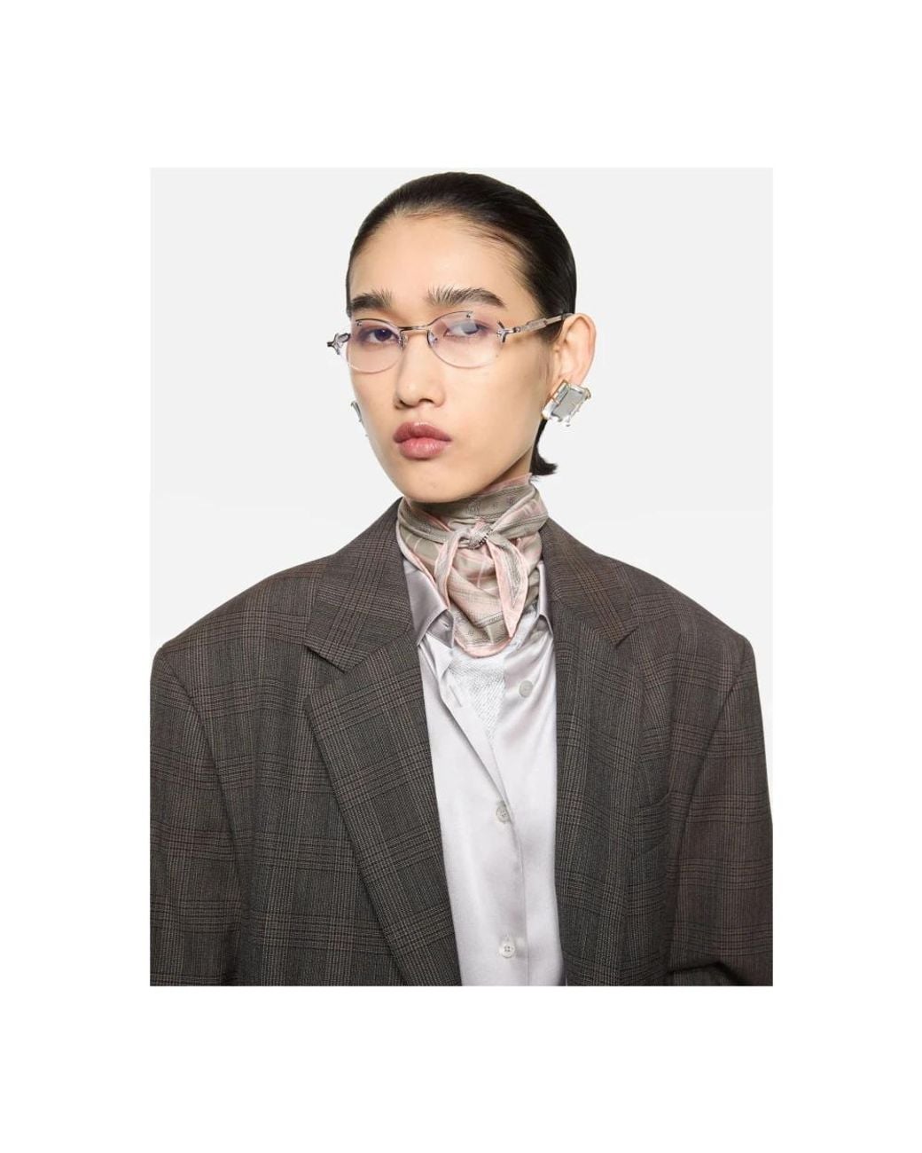 Acne Metallic Volta Triangle Check Schal