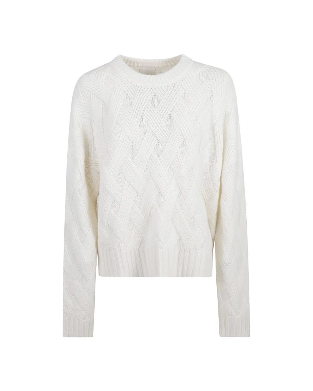 Allude White Round-Neck Knitwear