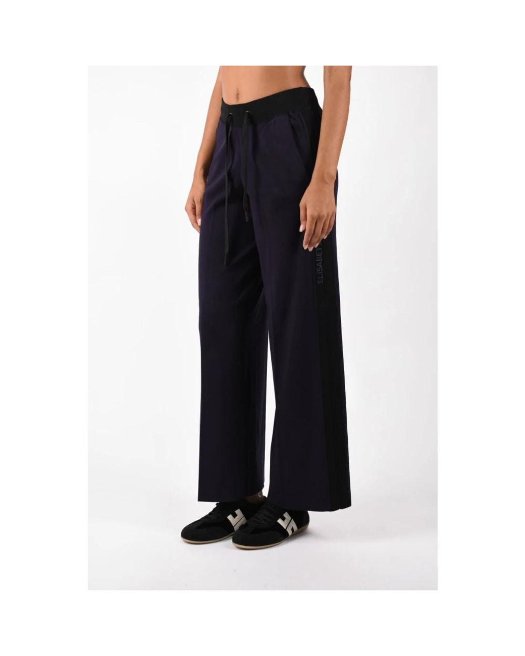 Elisabetta Franchi Black Wide Trousers