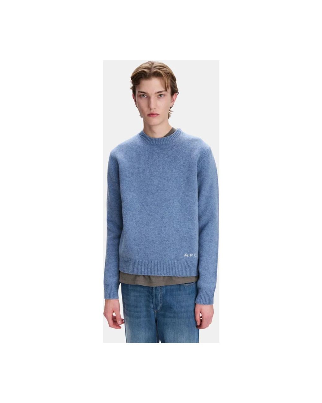A.P.C. Blue Round-Neck Knitwear for men