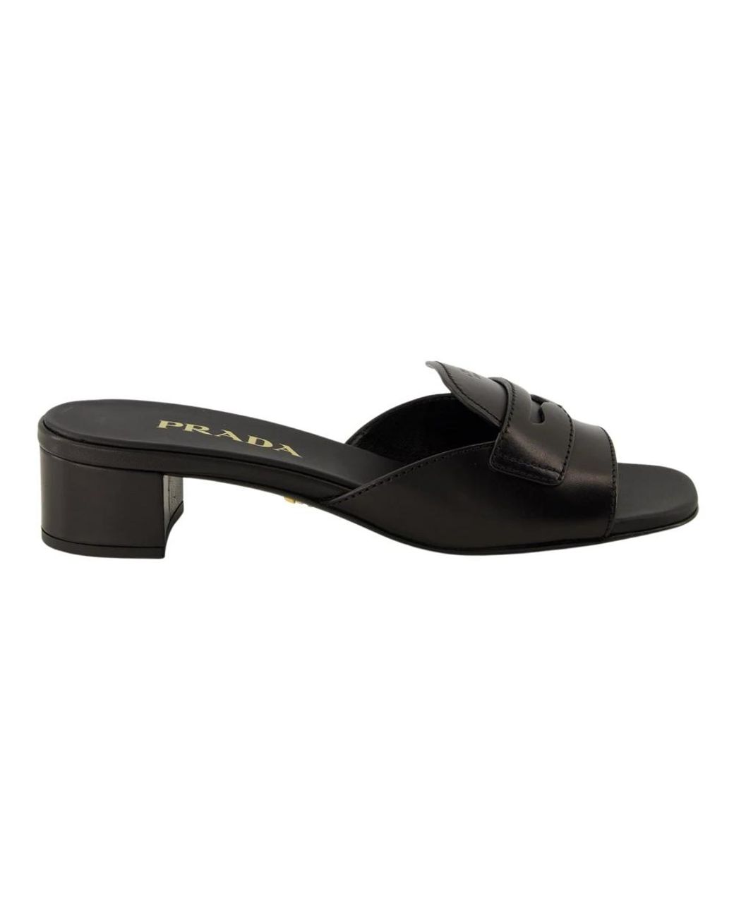 Prada Schoenen ,Zwart ,Leer Leren Mules in het Black