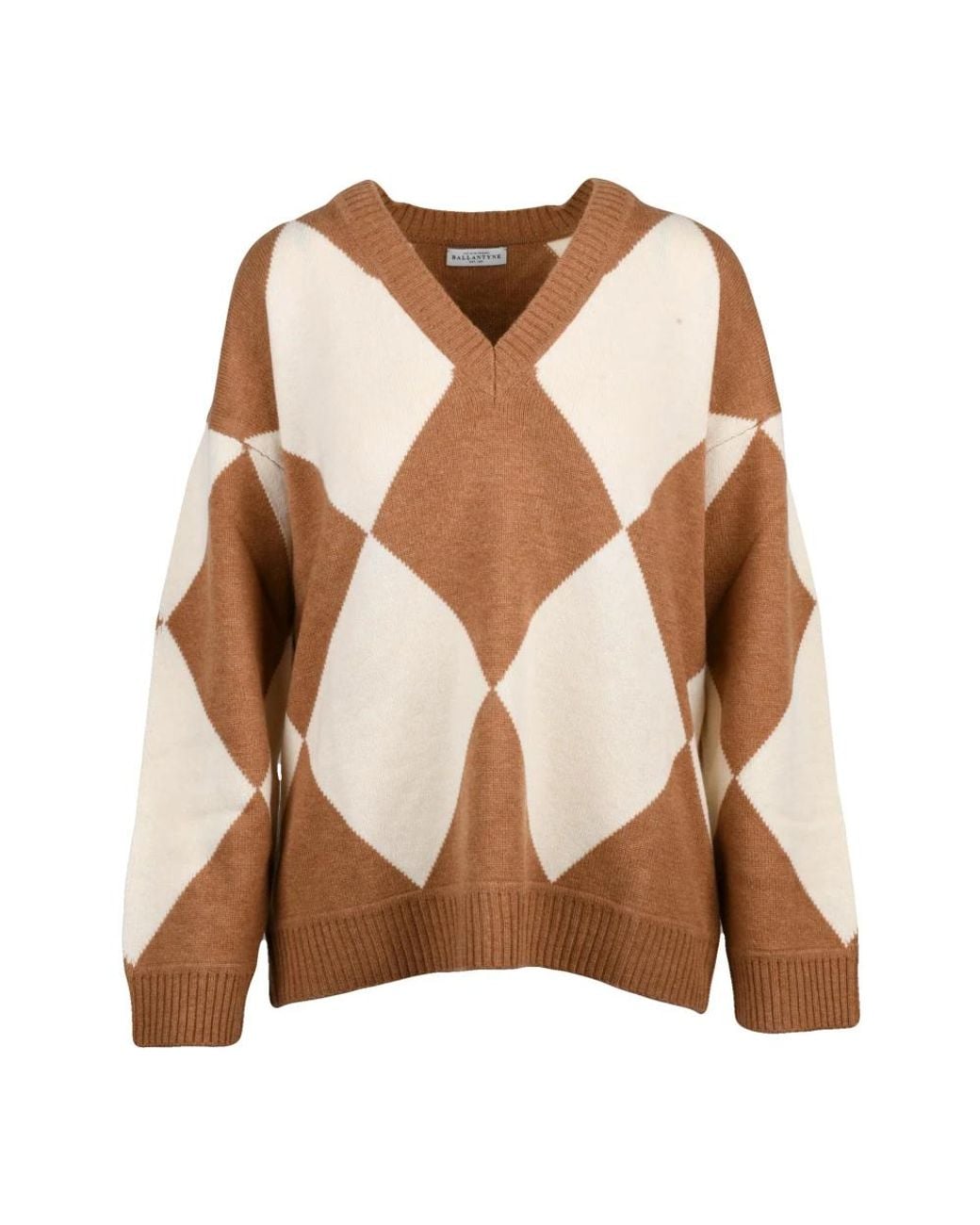 Ballantyne Brown V-Neck Knitwear