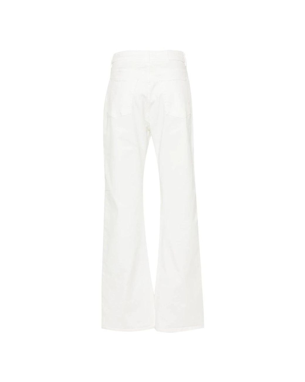 Pinko White Wanda High-Rise Wide-Leg Jeans