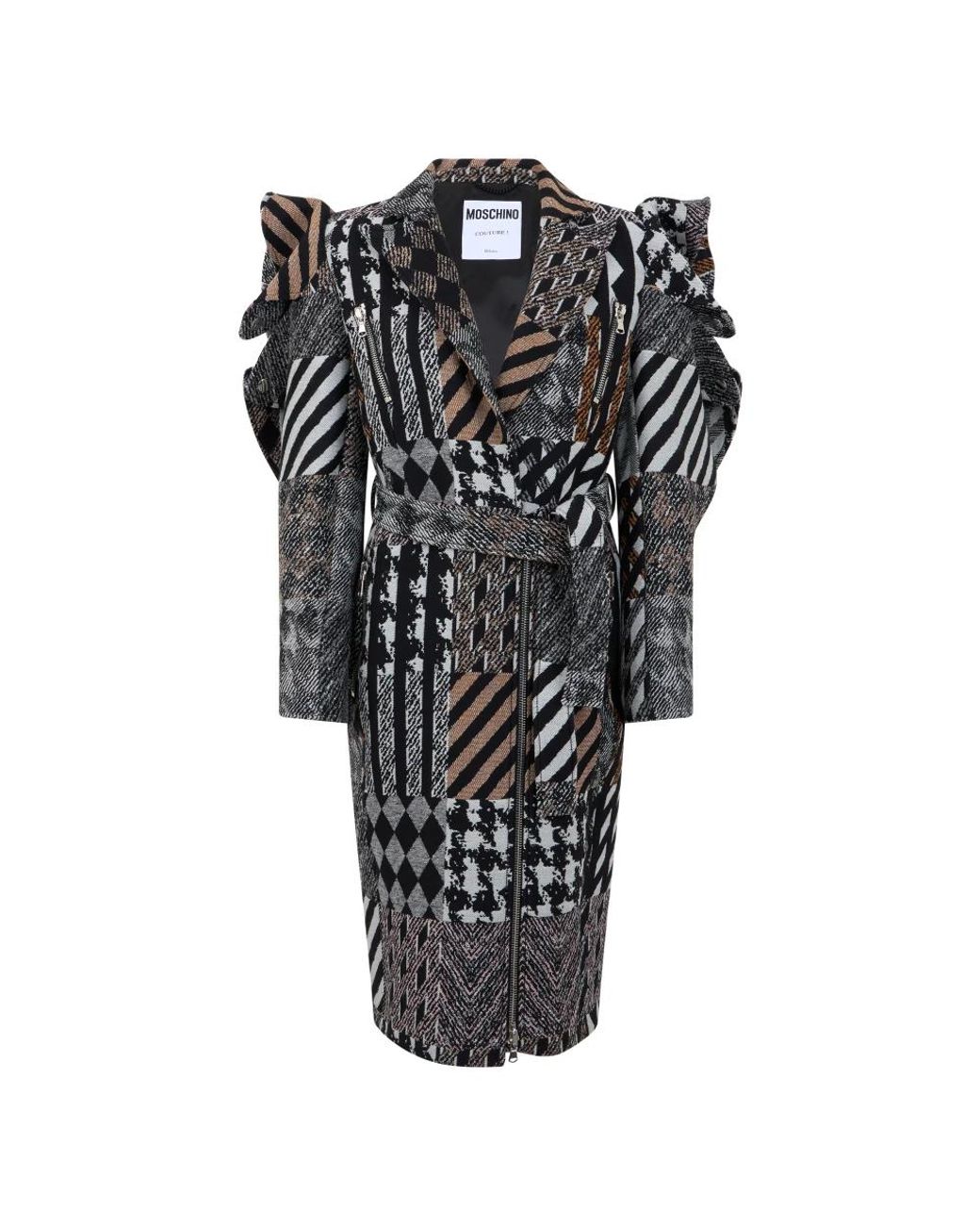 Moschino Chic Jas Met Wijde Mouwen En Uniek Design in het Black